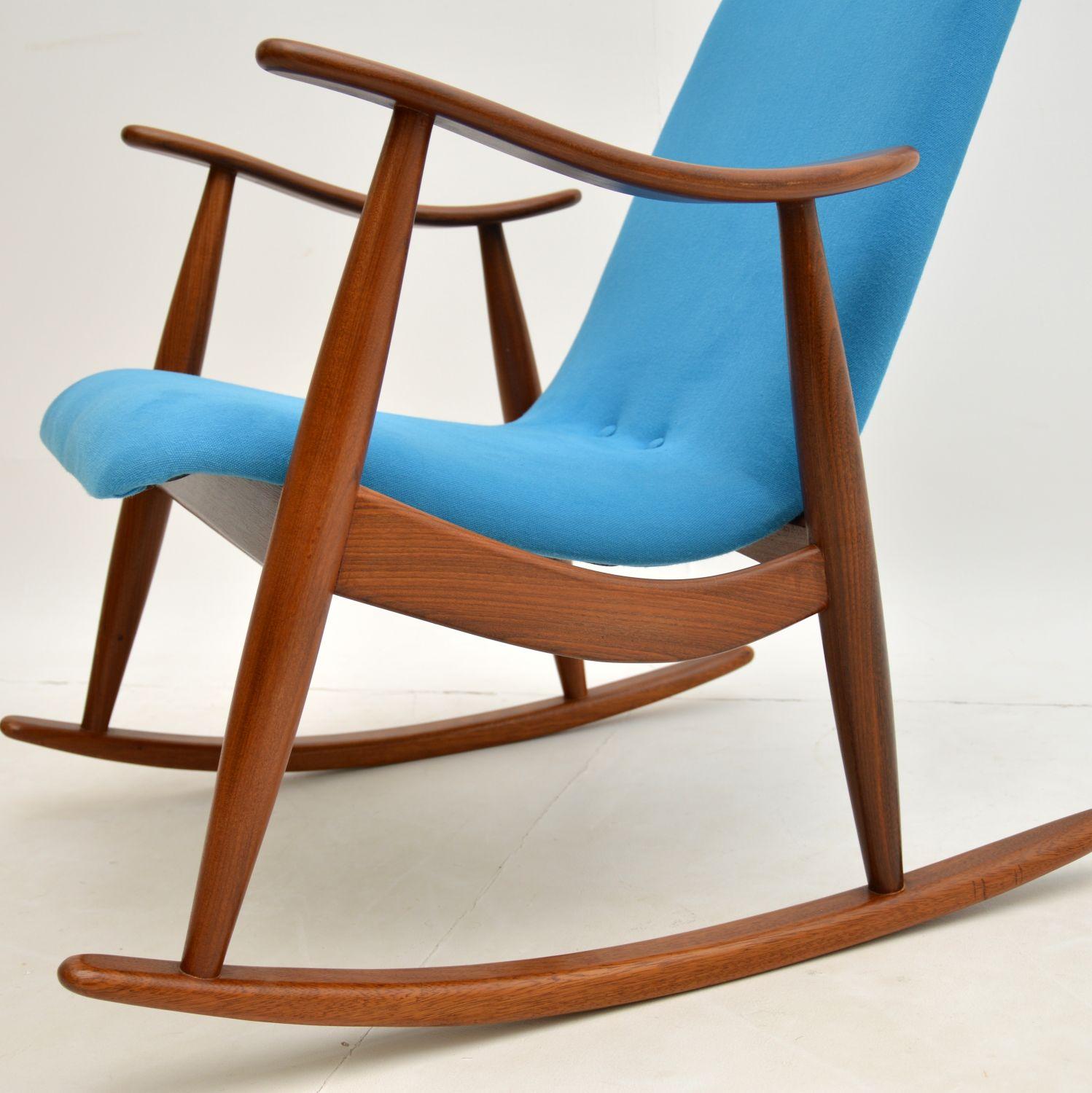 Wood Vintage Dutch Rocking Chair by Louis Van Teefelen