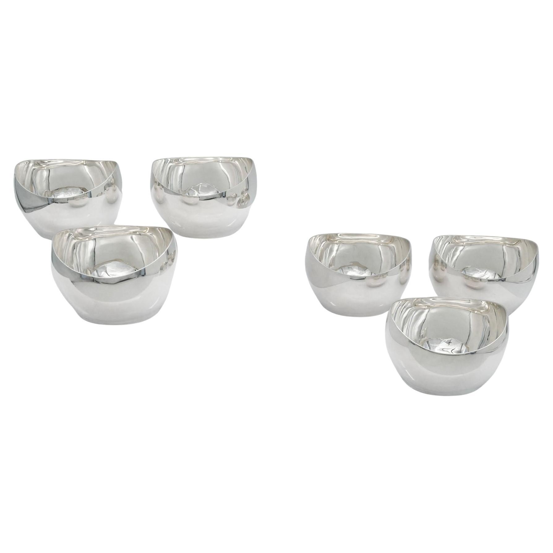 Vintage Dutch Sterling Silver Set Of Six Bon Bon Dishes Bowls 1970’s
