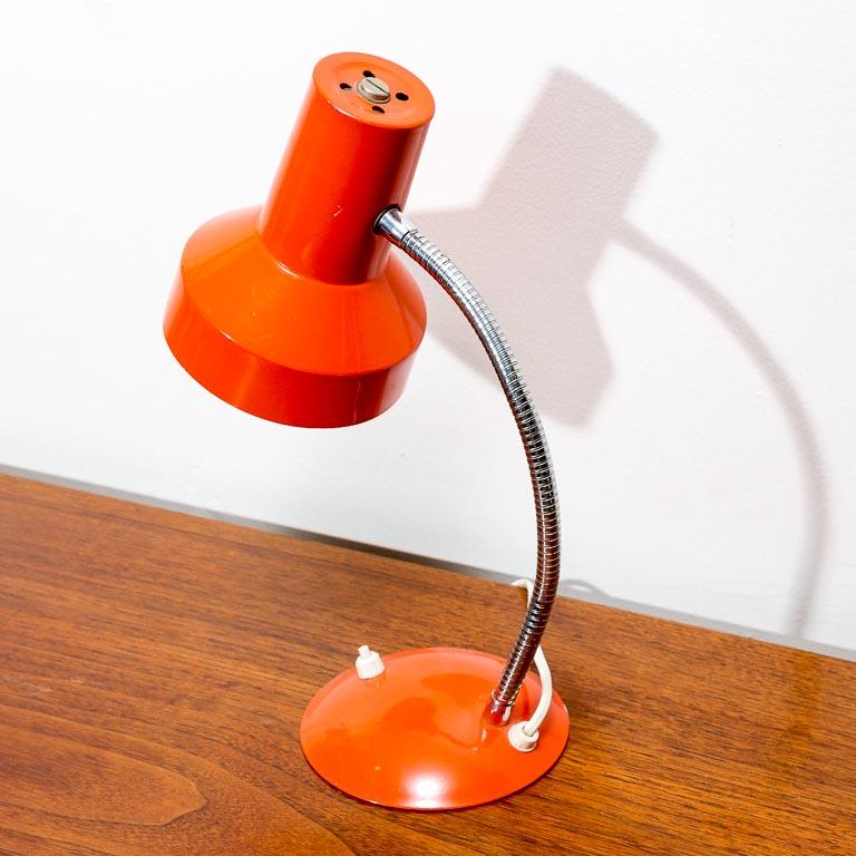 retro orange table lamp