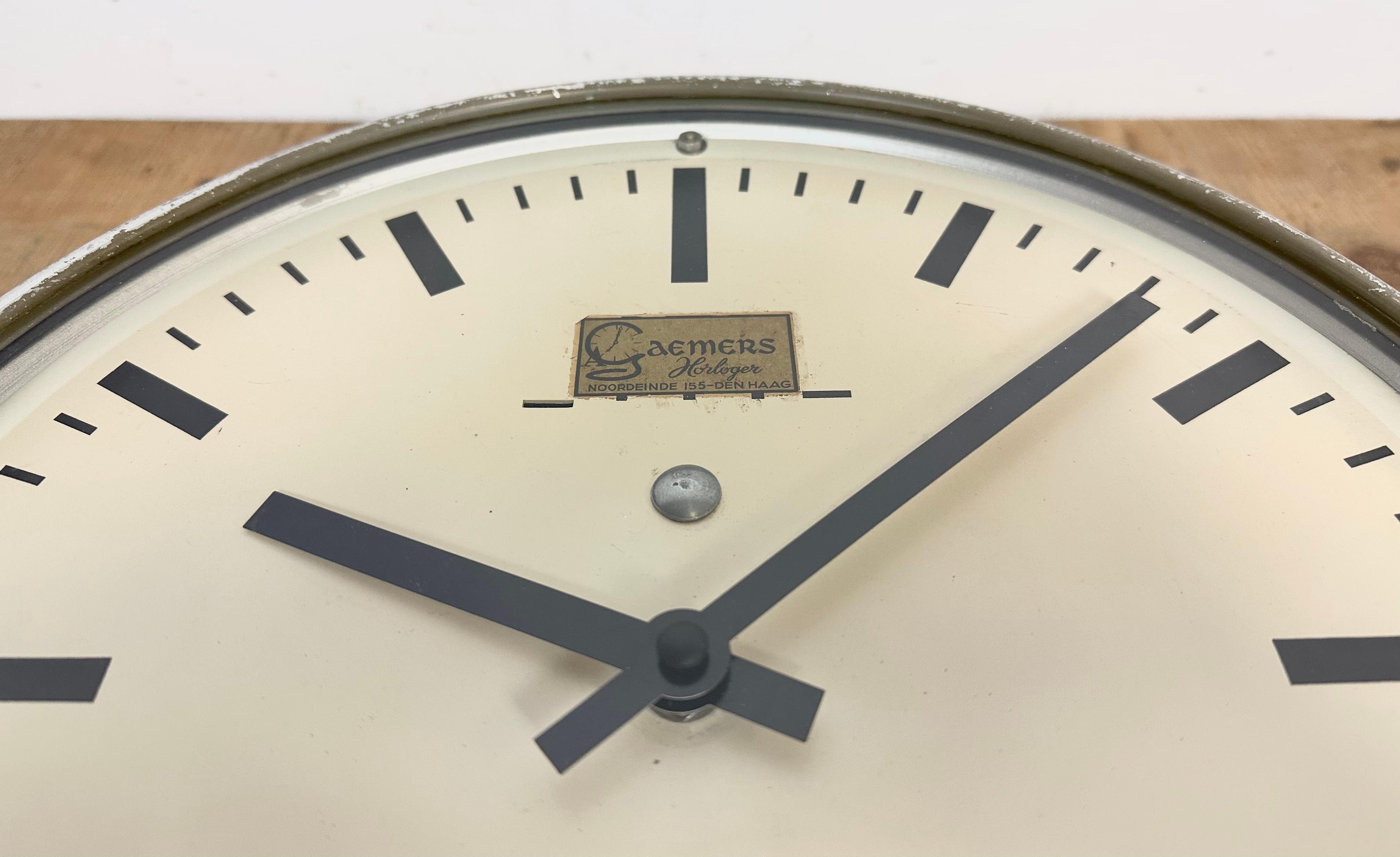 Vintage Dutch Wall Clock from Gaemers Horloger,  1950s For Sale 2