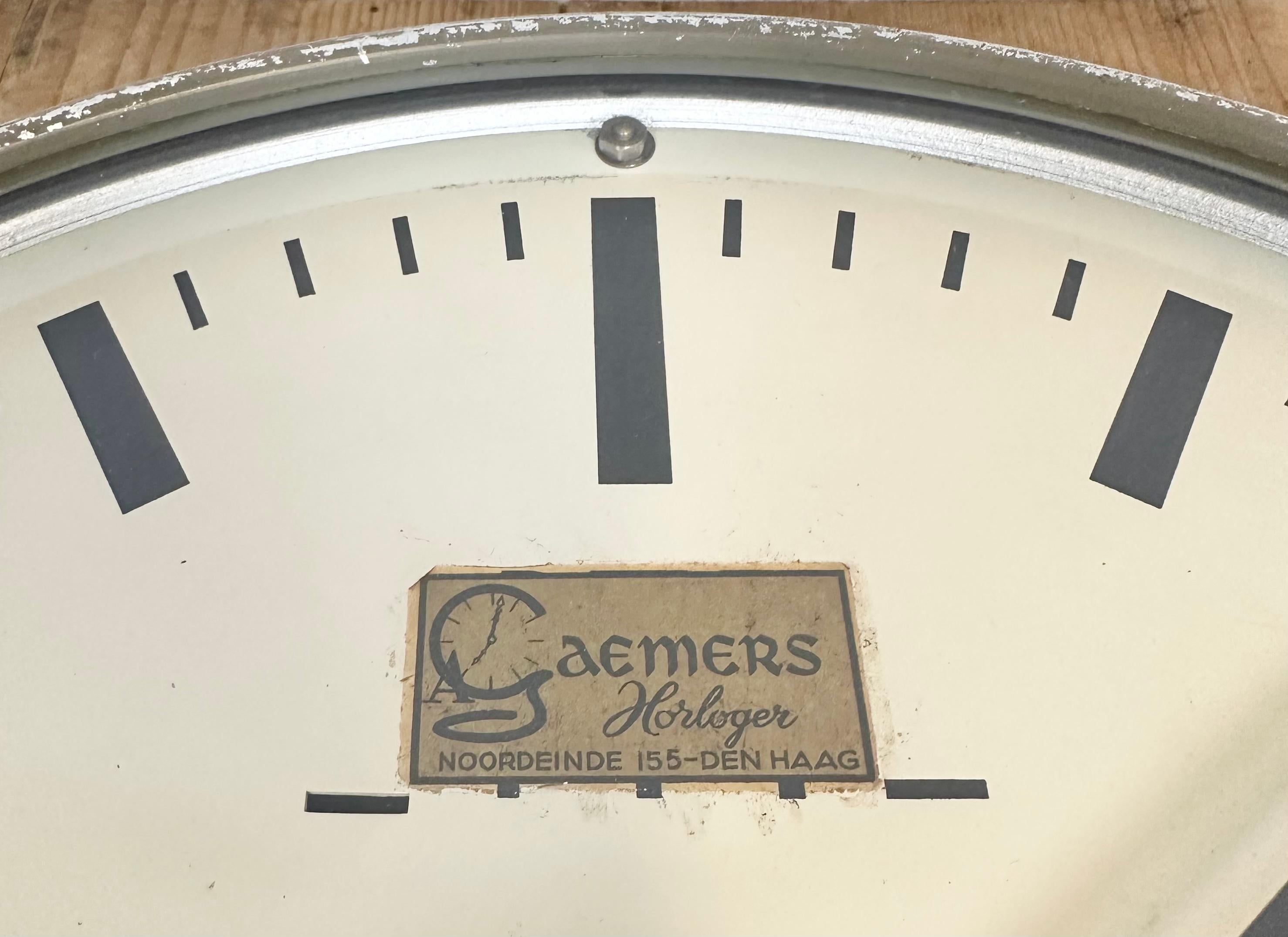 Vintage Dutch Wall Clock from Gaemers Horloger,  1950s For Sale 4