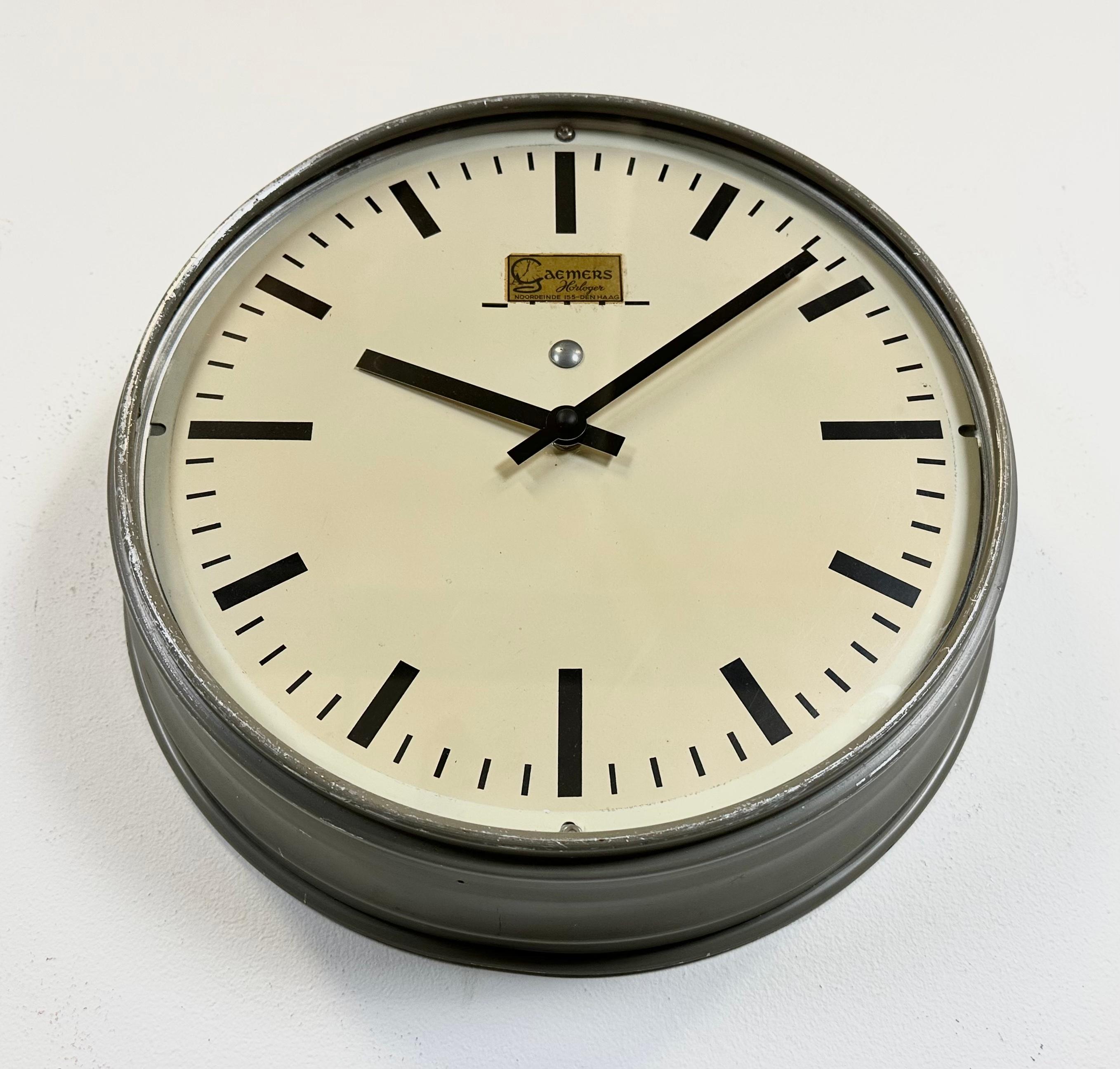 20th Century Vintage Dutch Wall Clock from Gaemers Horloger,  1950s For Sale