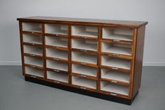 Vintage Dutch Walnut Haberdashery Shop Cabinet / Vitrine, 1950s