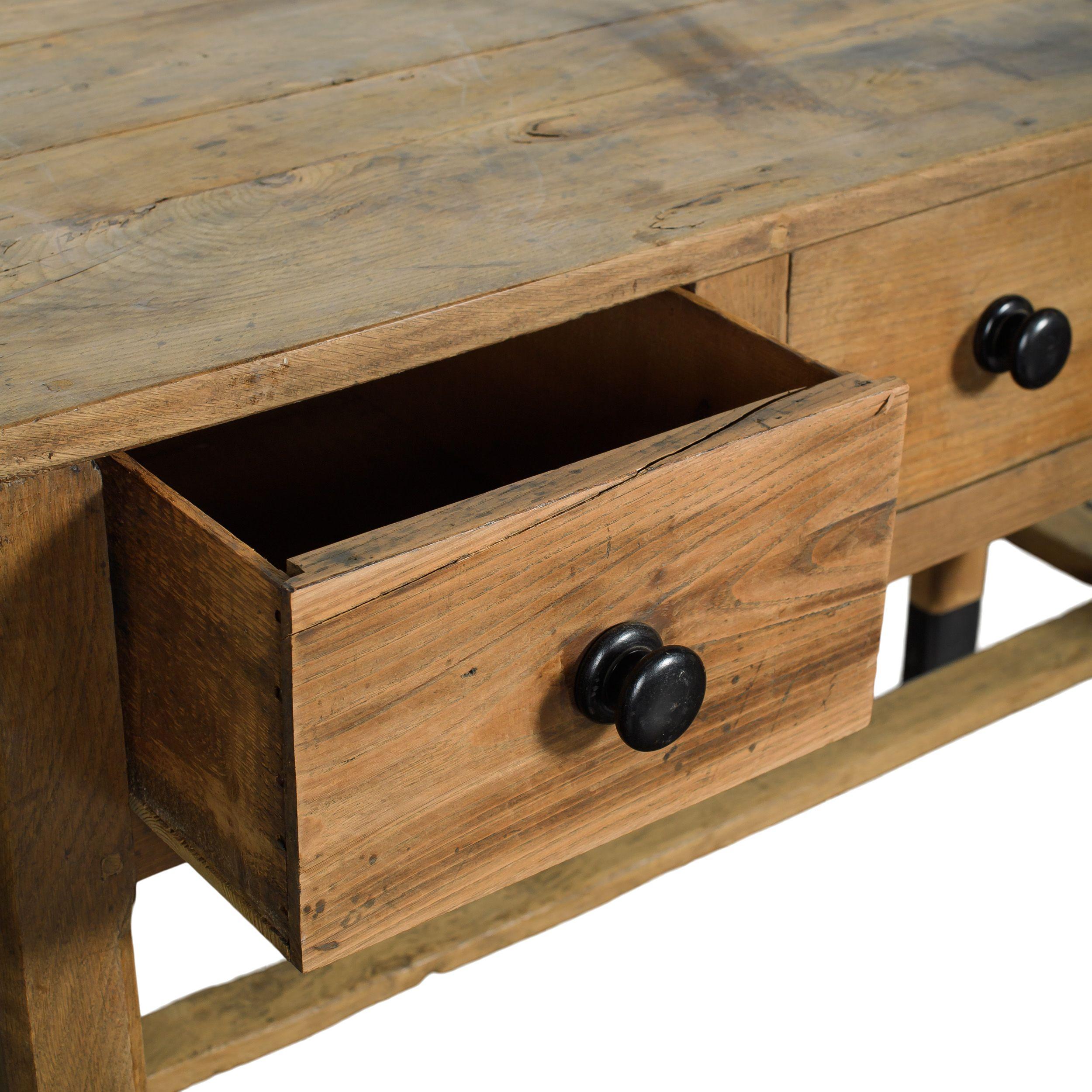 Mesa Holandesa Vintage De Madera Con Cajones siglo XX en venta