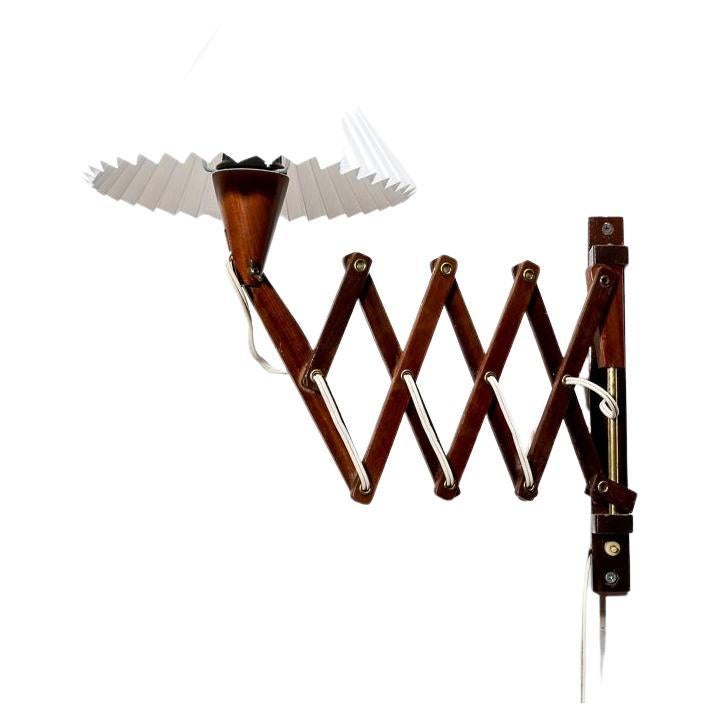 Vintage Dutch Wooden Scissor Lamp