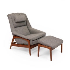 Dux Lounge Chair vintage di Folke Ohlsson in tessuto Nanna Ditzel Hallingdal