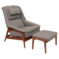 Vintage Dux Lounge Chair by Folke Ohlsson in Nanna Ditzel Hallingdal Fabric