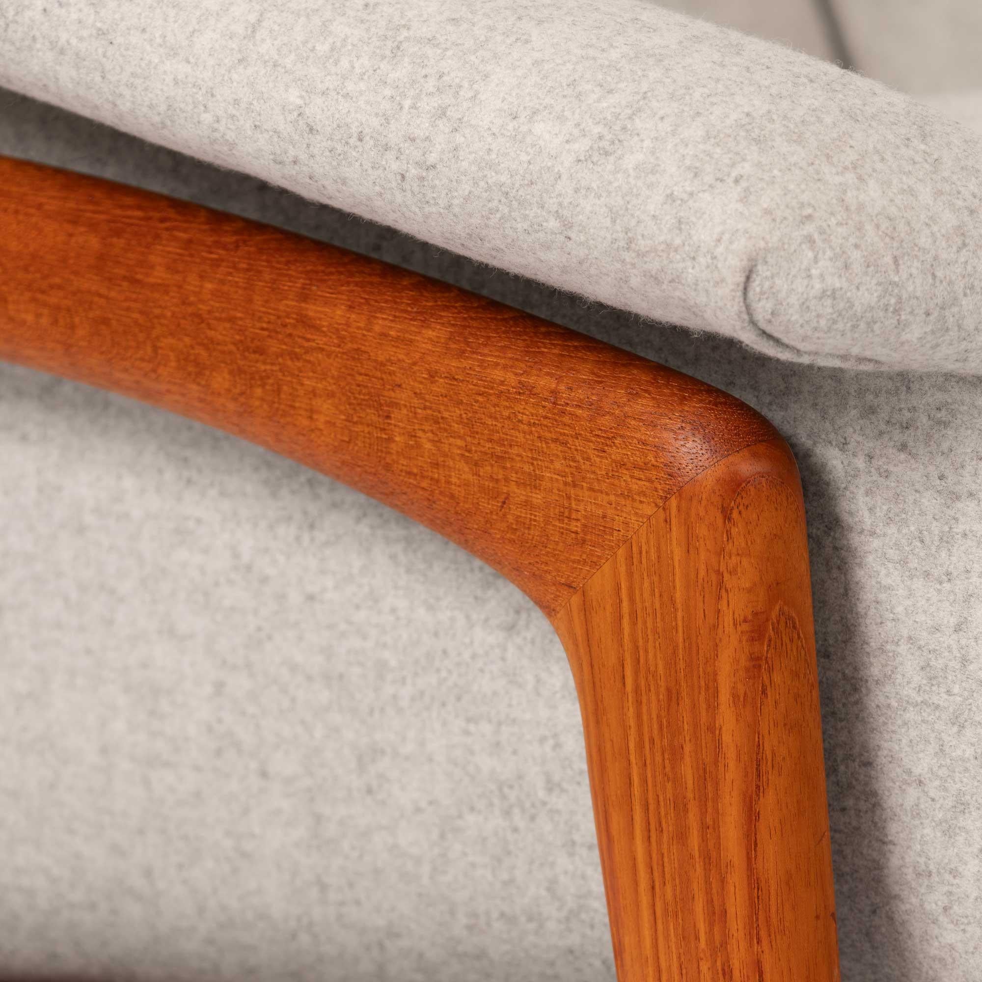 Dux Lounge Chair vintage di Folke Ohlsson in lana grigio melange in vendita 2