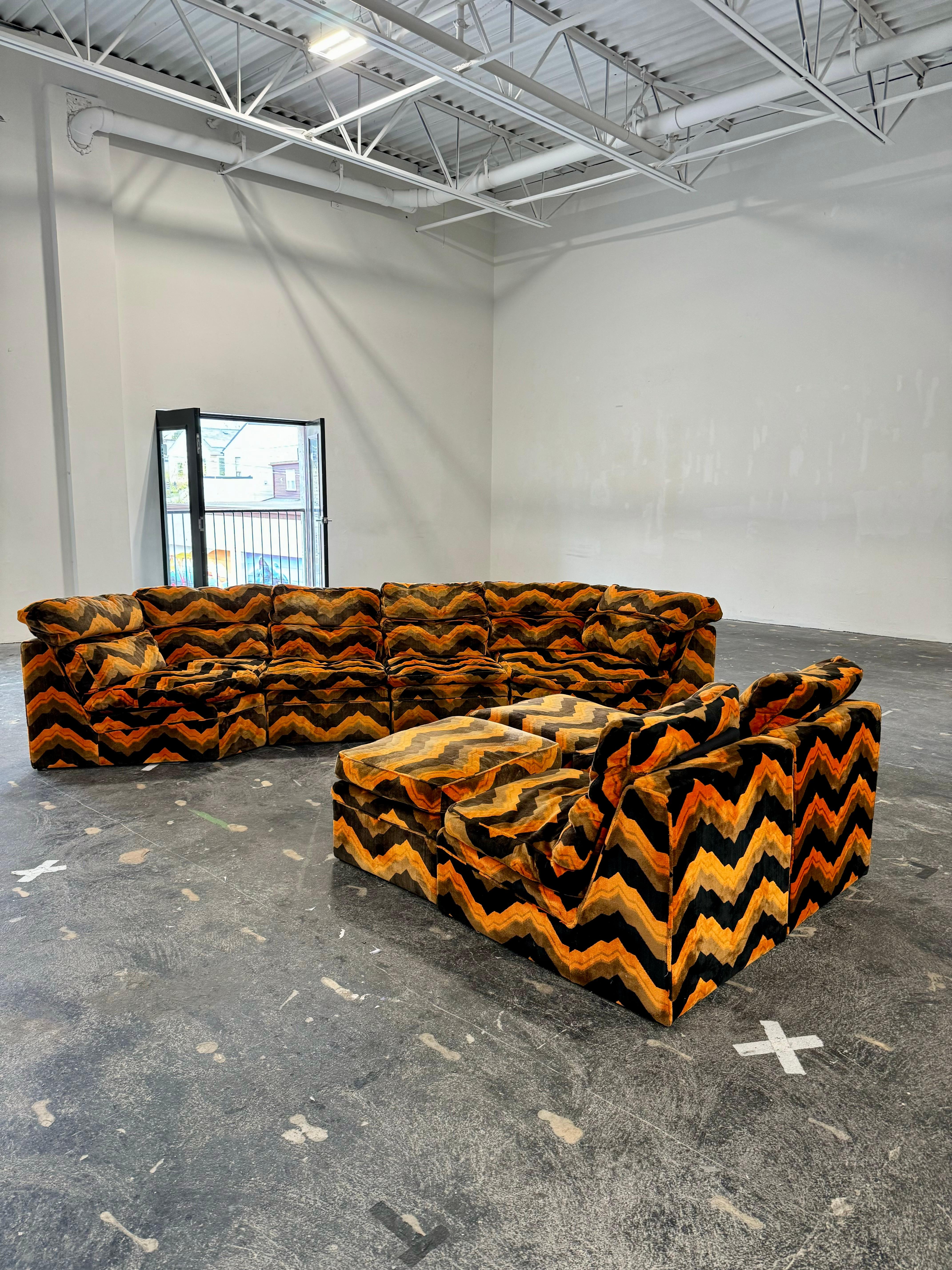 Cotton Vintage DUX of Sweden Modular Sofa For Sale