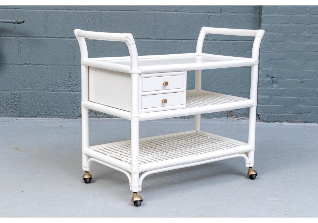 Painted Vintage Dux Serving Trolley, Design Attributed To Kenneth Bergenblad For Sale
