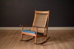 Vintage Dux Teak and Cane 532-A Rocking Chair by Hans Olsen for Juul Kristensen