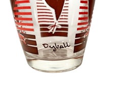 Vintage Dyball Rooster Cocktail Shaker in Brown and Orange Enamel