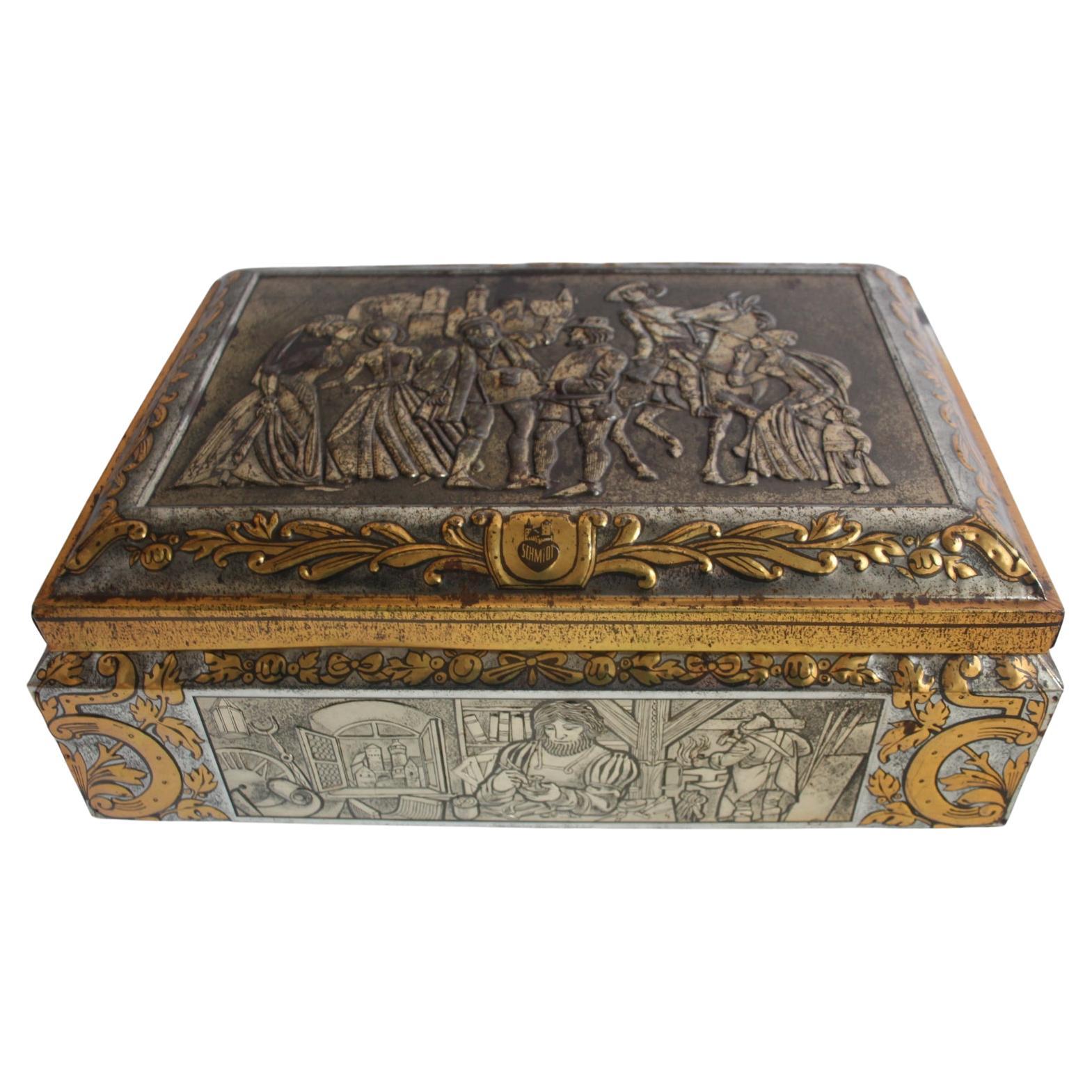 Vintage E Otto Scmidt Bisquit Tin Rustic 1979 Limited edition.