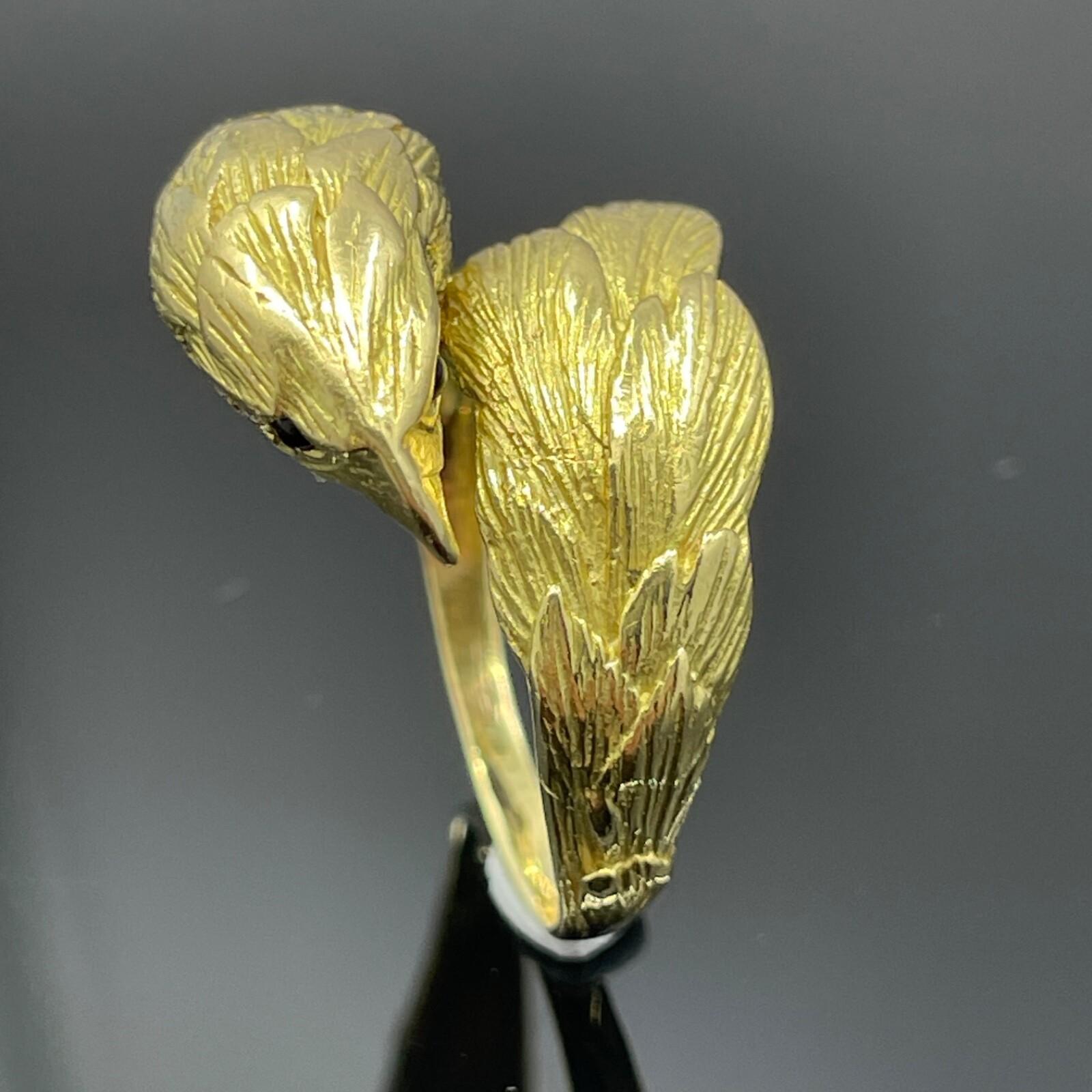 Anello Aquila Vintage 18k Giallo e Diamante - Francese in vendita 2