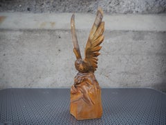 Vintage Eagle Statue, Wood figure, 1970s