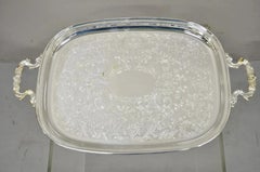 Vintage Eales 1779 Silver Plated 22" Footed Twin Handle Bar Tray Platter