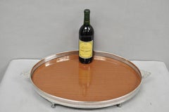 Vintage Eales 1779 Silver Plated Georgian Oval Formica Footed Bar Platter Tray