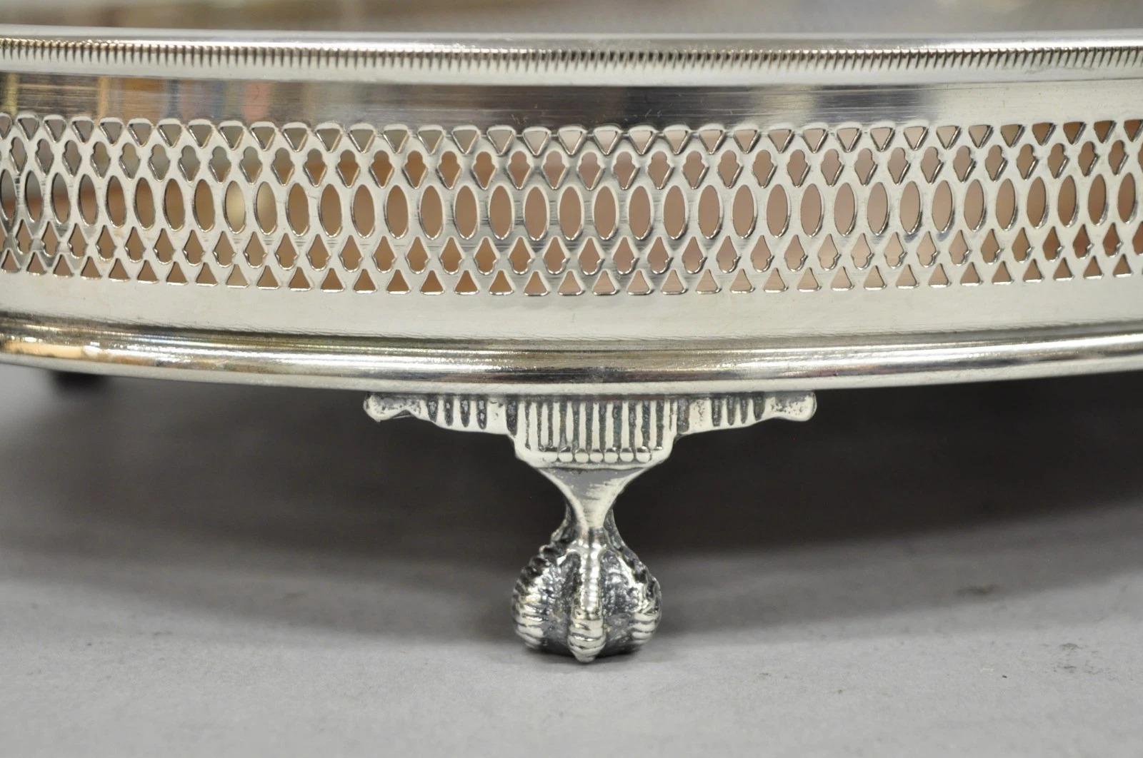 Vintage Eales of Sheffield Mid Century Modern Silver Plate Oval Formica Bar Tray Bon état - En vente à Philadelphia, PA