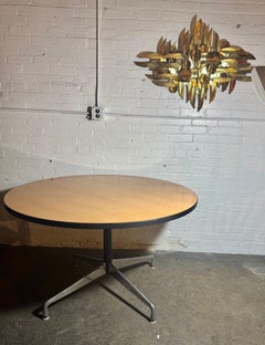 Vintage Eames Aluminum Group 48" Pedestal Table / Herman Miller