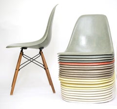 Vintage Eames DSW Herman Miller, Fiberglass Dining Chairs Various Colors
