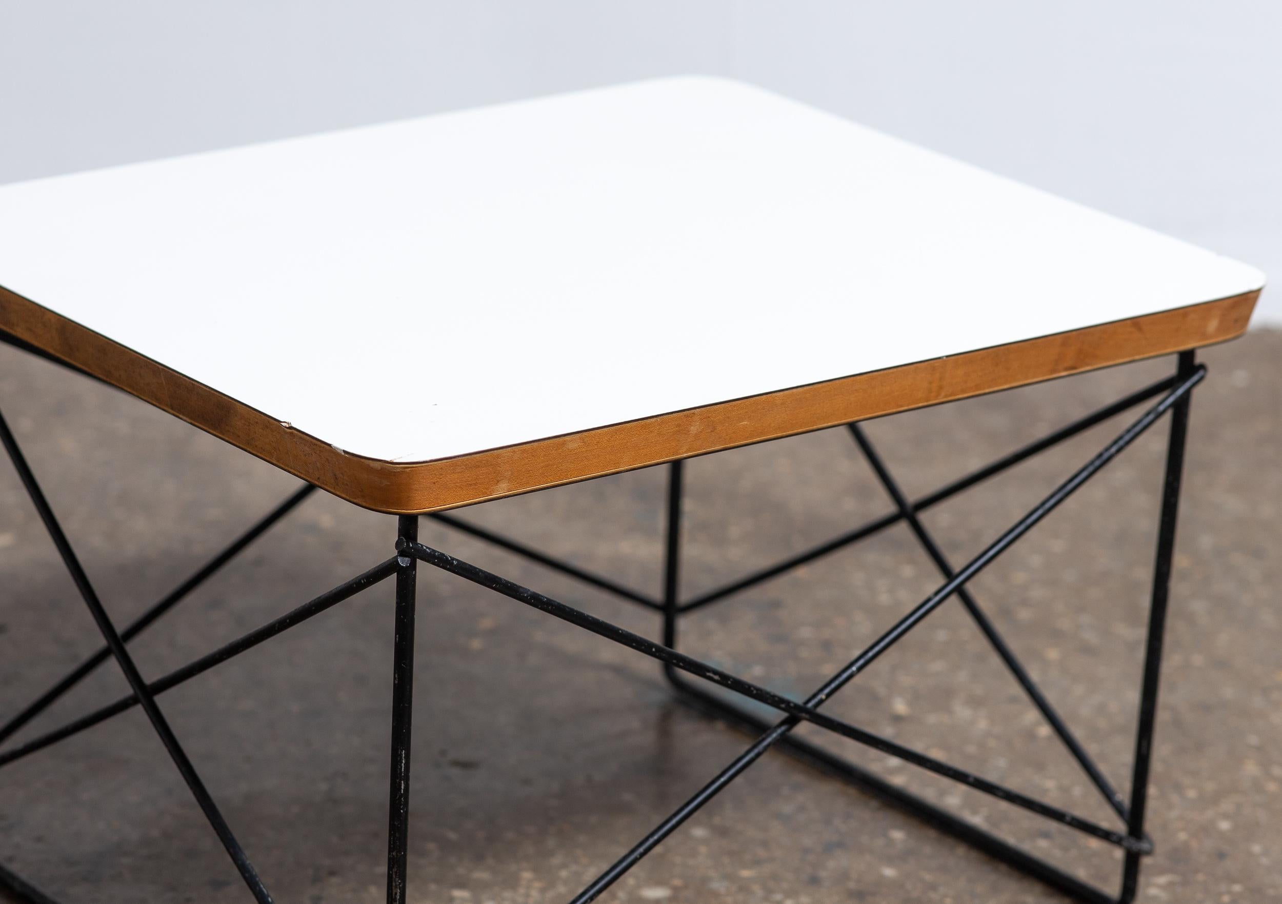 American Vintage Eames for Herman Miller LTR Low Side Table with White Top