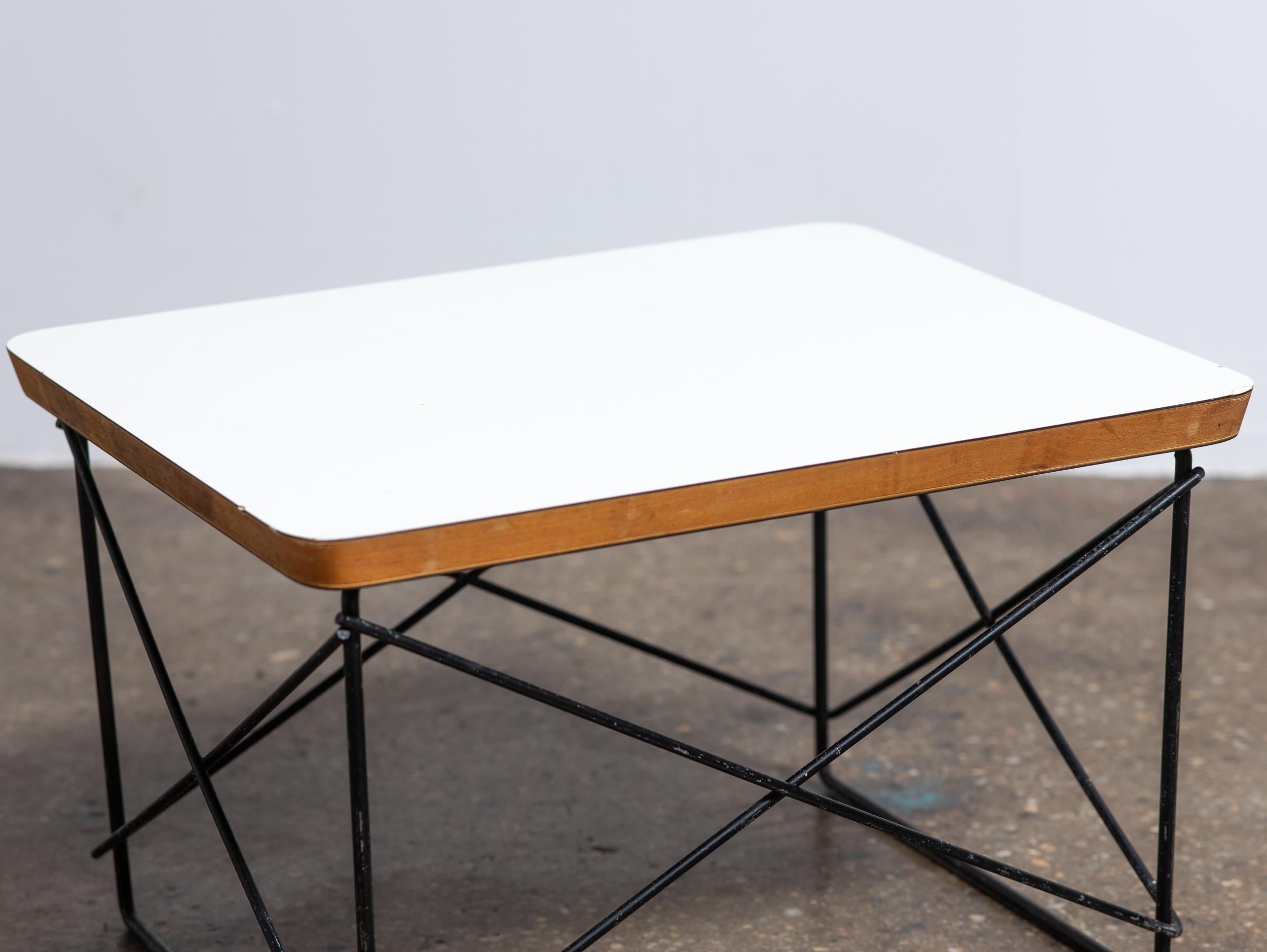 Formica Vintage Eames for Herman Miller LTR Low Side Table with White Top