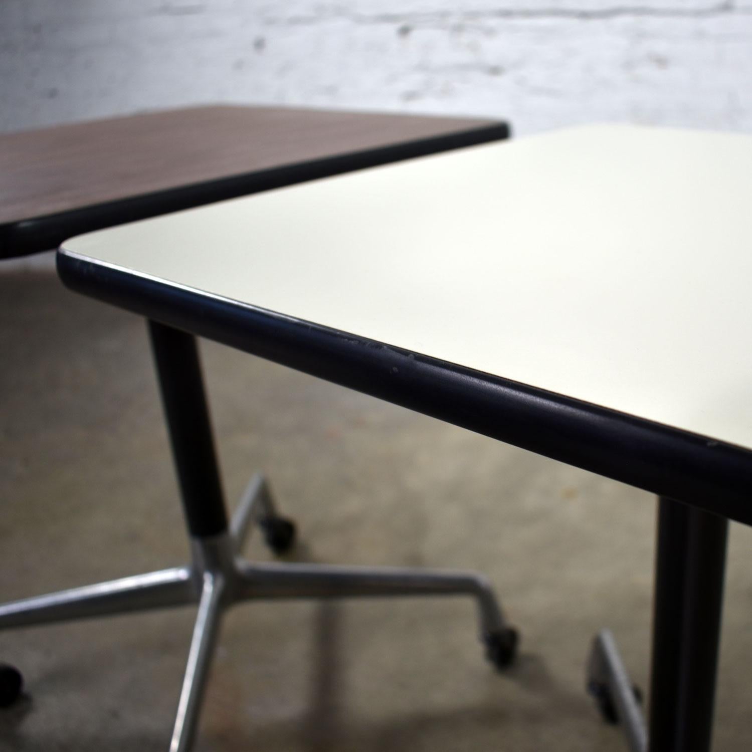 Vintage Eames for Herman Miller Square Rolling Side Table Universal Base 3
