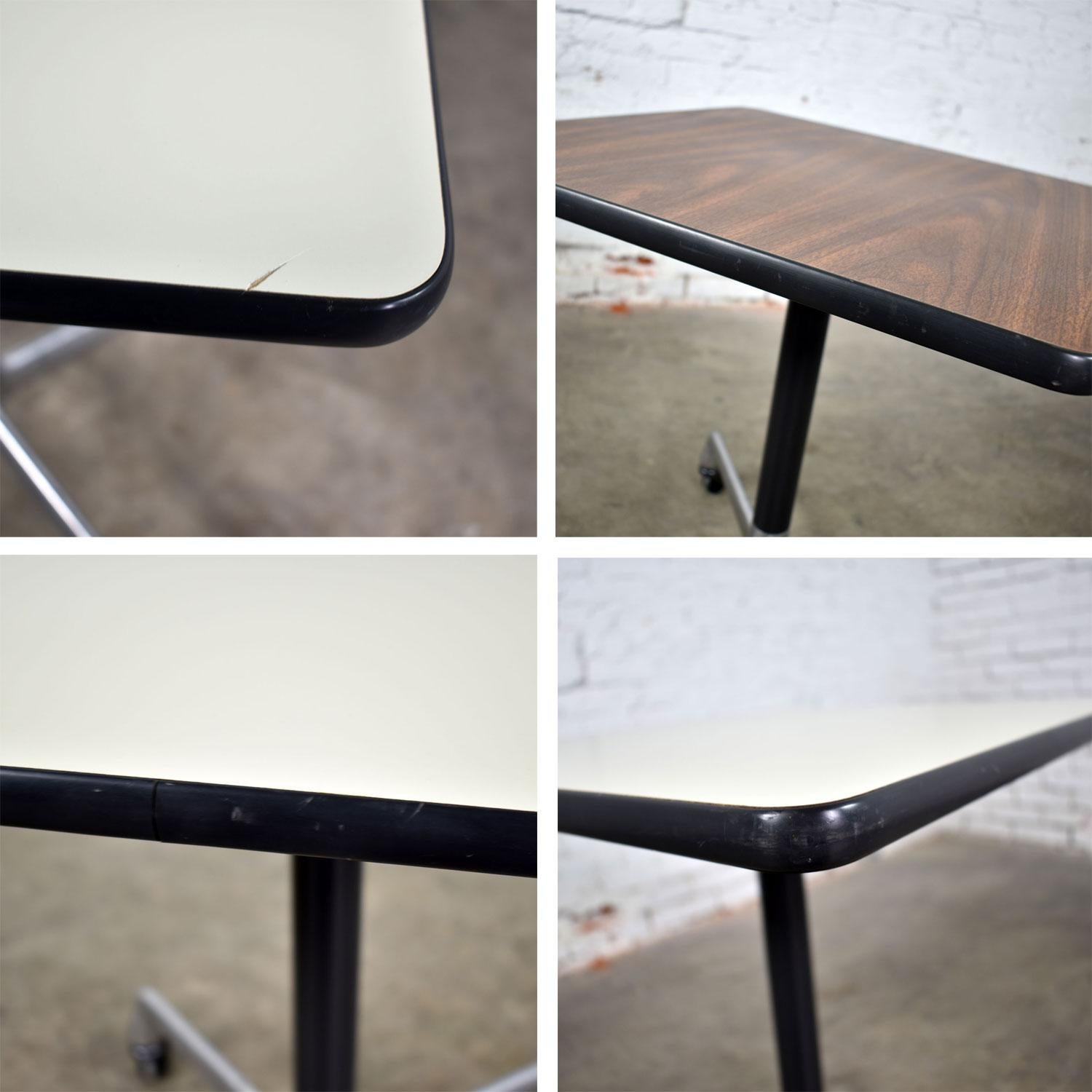 Vintage Eames for Herman Miller Square Rolling Side Table Universal Base 4