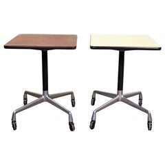 Vintage Eames for Herman Miller Square Rolling Side Table Universal Base