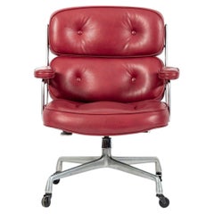 Vintage Eames for Herman Miller Time Life Red Leather Lobby Office Chair 1960s