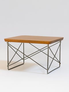 Vintage Eames Plywood Low Table Rod Base (LTR) in Birch and Zinc