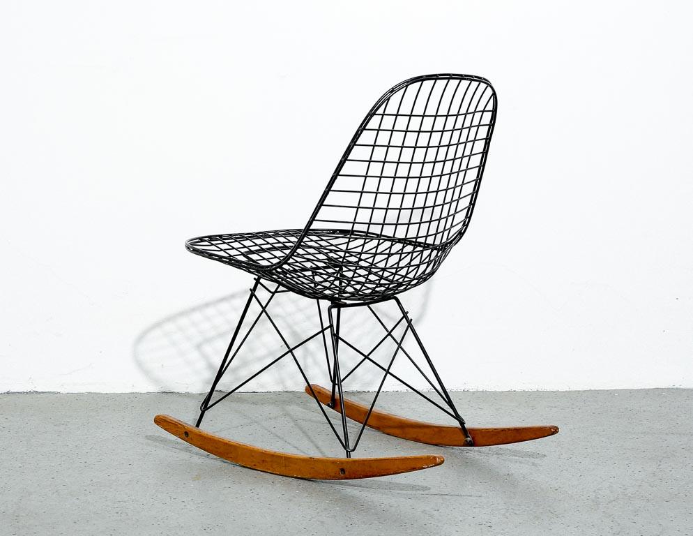 Mid-20th Century Vintage Eames RKR Wire Shell Rocker