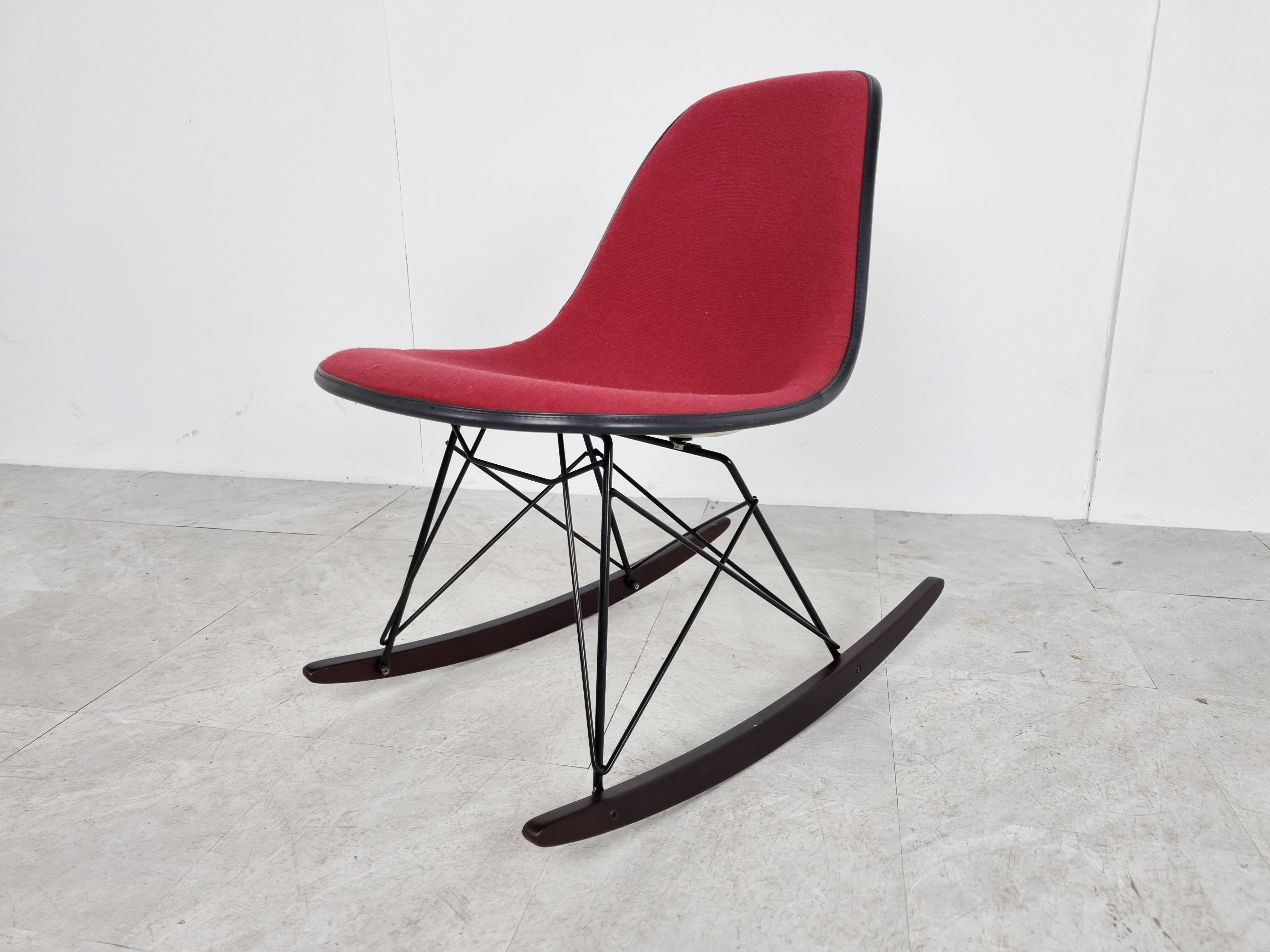 Fabric Vintage Eames Rocking Chair for Herman Miller, 1970s For Sale