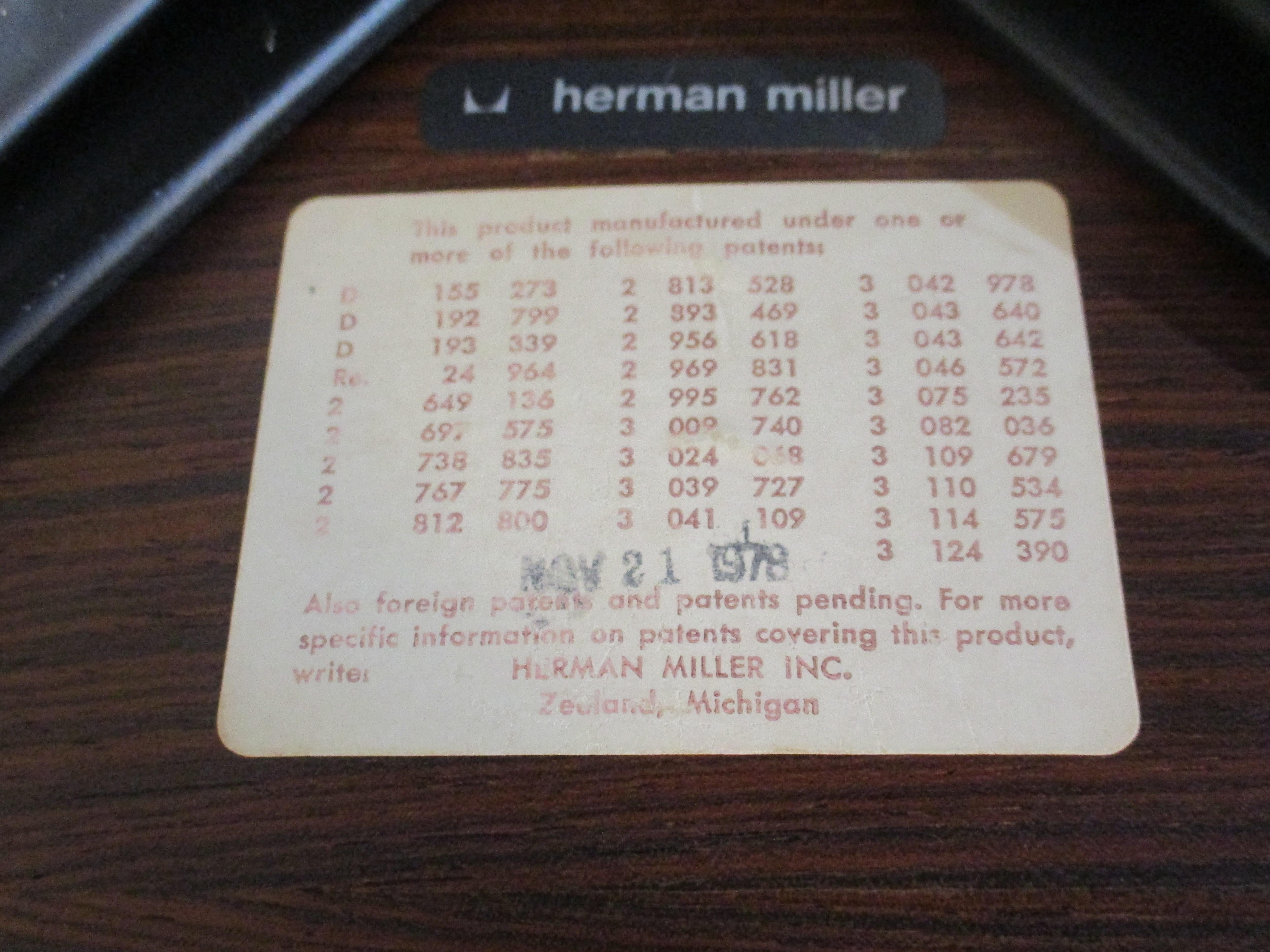 Eames fauteuil de salon en bois de rose/cuir 670 avec pouf pour Herman Miller ( A )  13