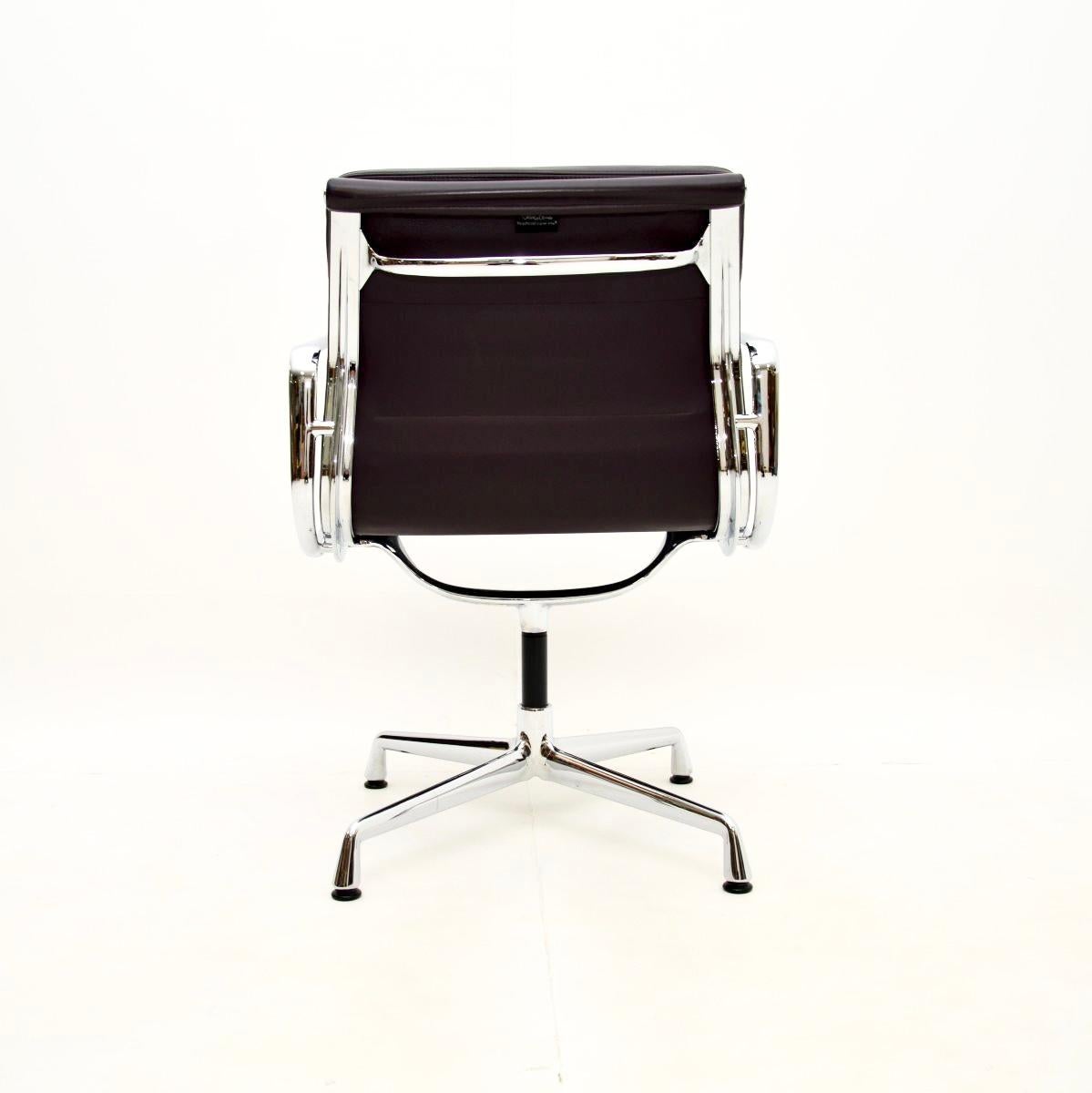 Contemporary Vintage Eames Soft Pad Leather Swivel Desk Chair by Vitra