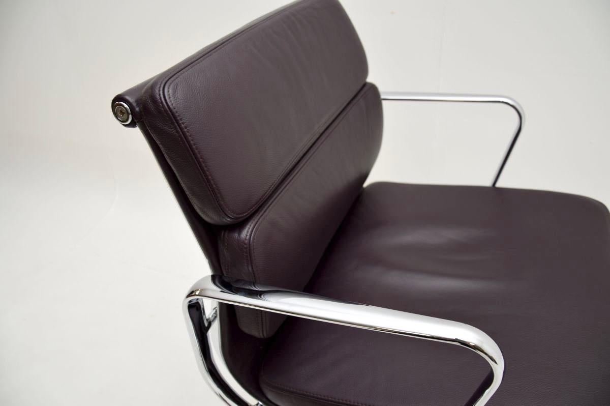 Vintage Eames Soft Pad Leather Swivel Desk Chair by Vitra 2