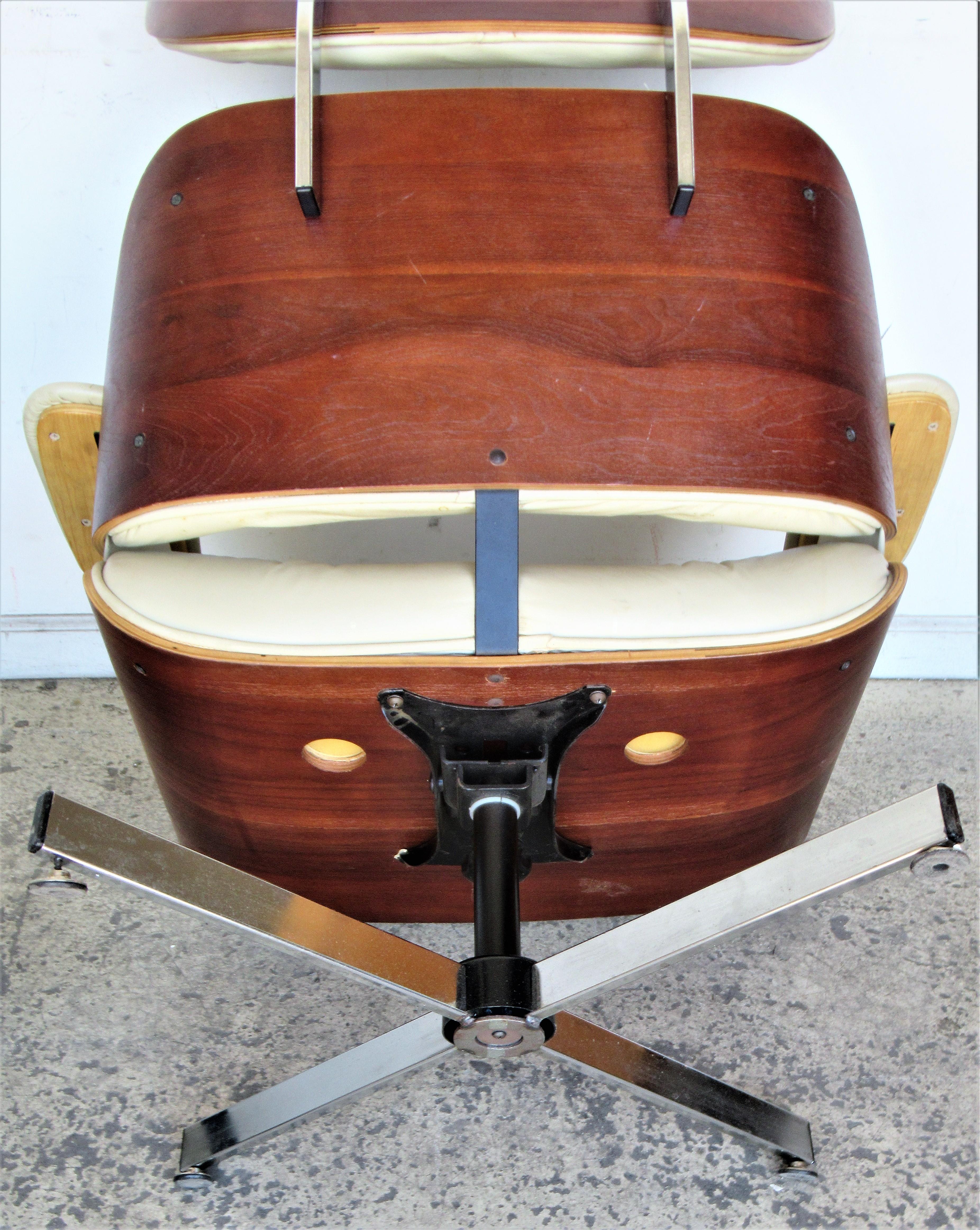 Steel Vintage Eames Style Lounge Chair and Ottoman
