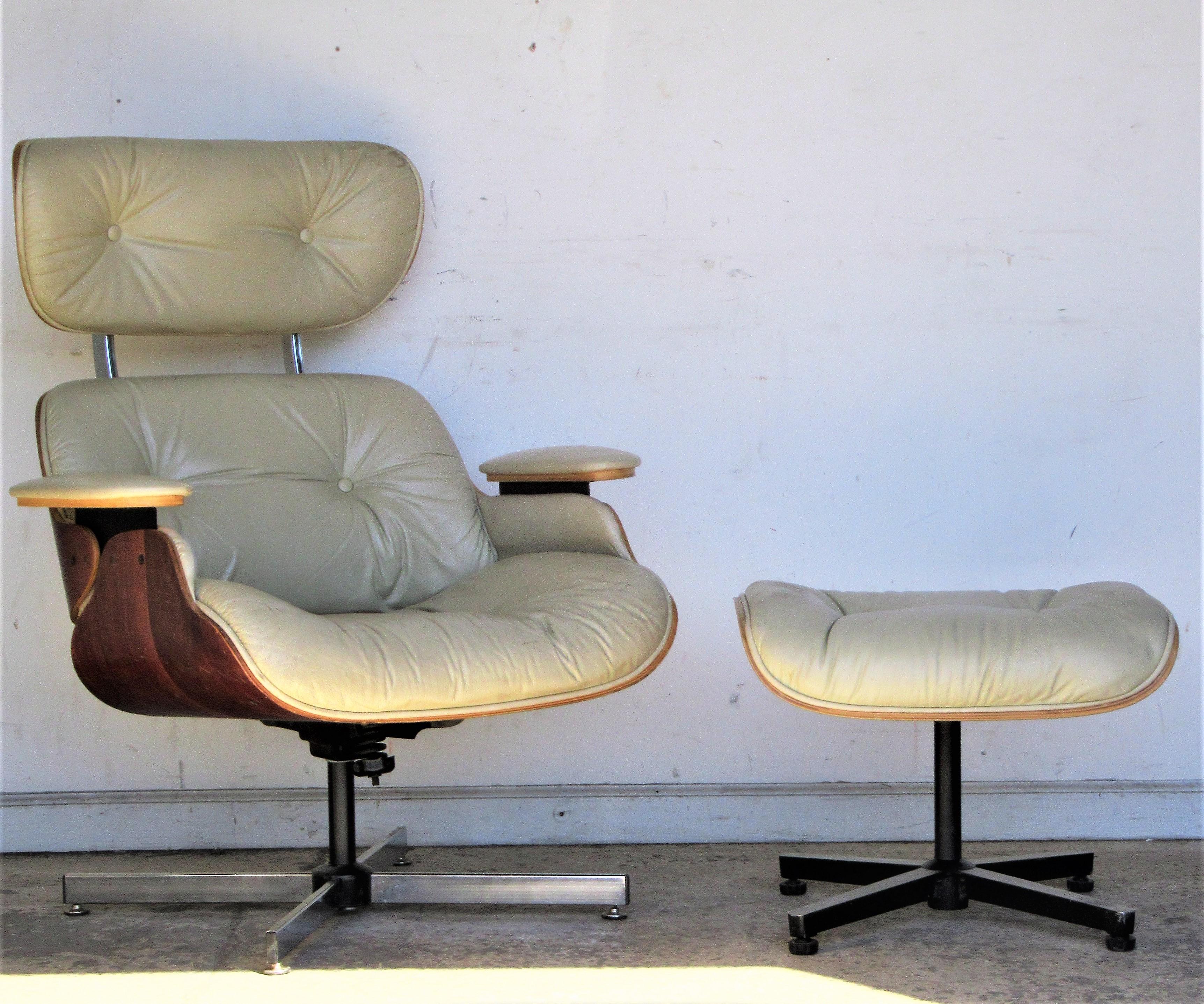 Vintage Eames Style Lounge Chair and Ottoman 4