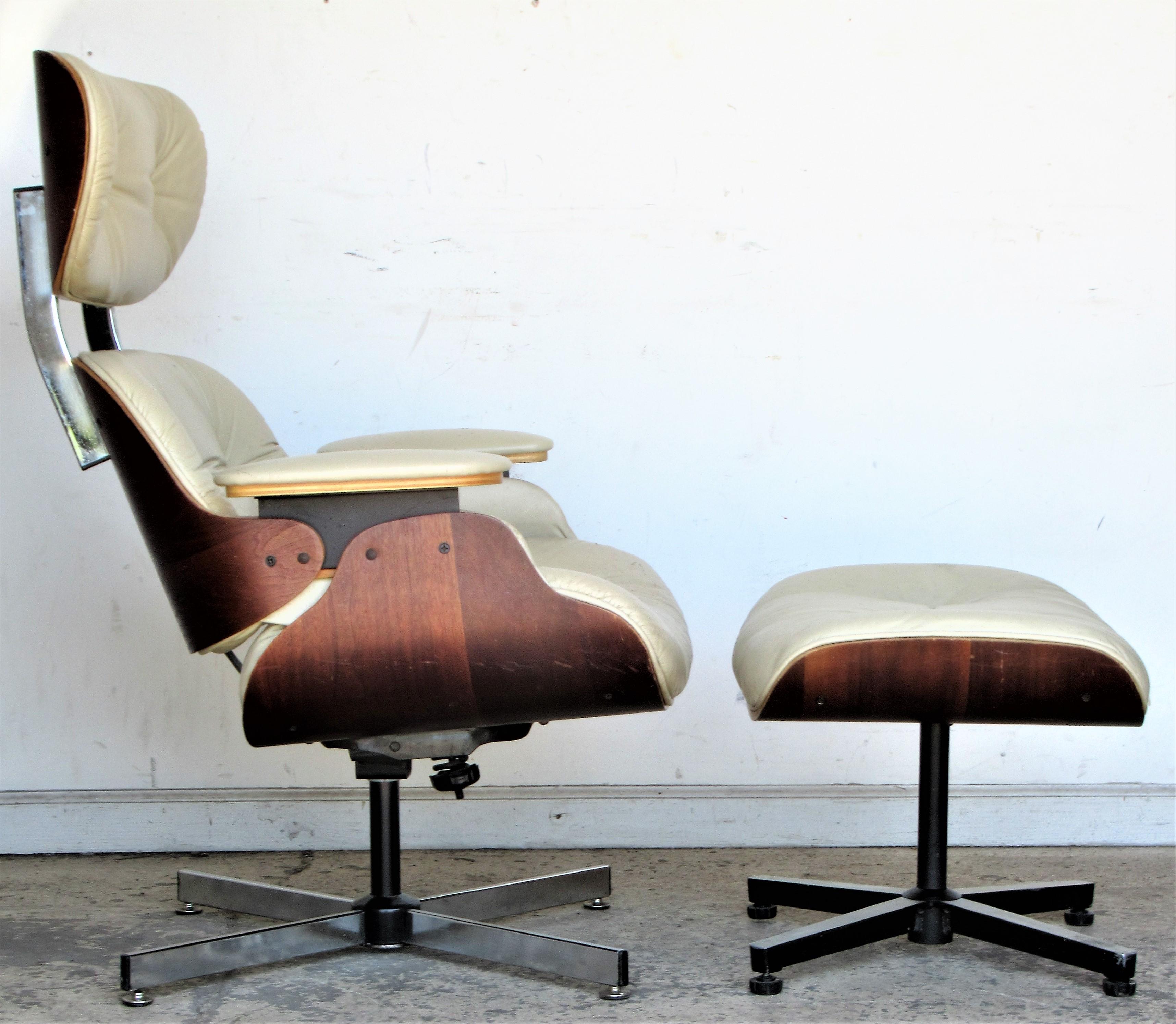 American Vintage Eames Style Lounge Chair and Ottoman