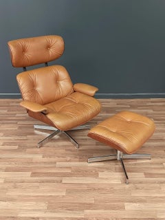 Vintage Eames Style Mid-Century Modern Lounge Chair with Ottoman by Selig