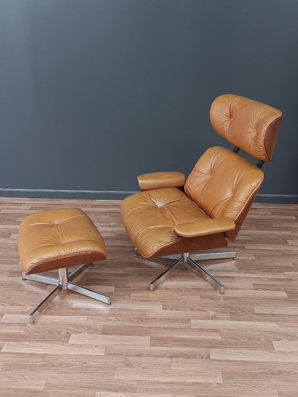 American Vintage Eames Style Mid-Century Modern Lounge Chair with Ottoman by Selig