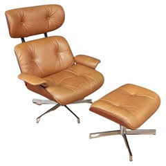 Vintage Eames Style Mid-Century Modern Lounge Chair with Ottoman by Selig