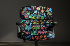 Vintage Eames "Time Life" Executive Chair in Josef Frank Textile, 1970s