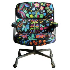 Vintage Eames "Time Life" Executive Chair in Josef Frank Textile, 1970s