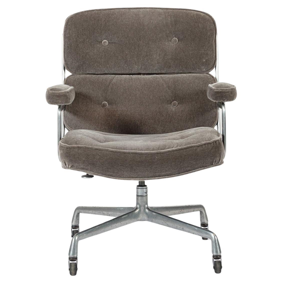 Vintage Eames Time Life Gray Velvet Office Chair Herman Miller 1978
