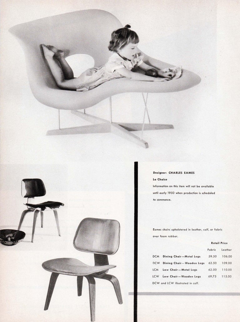 Vintage Eames Vitra La Chaise Chair Original Fiberglass First