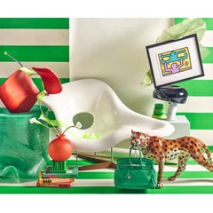 Vintage-Sessel Eames Vitra La Chaise, Original, Fiberglas, erste Generation, 1992