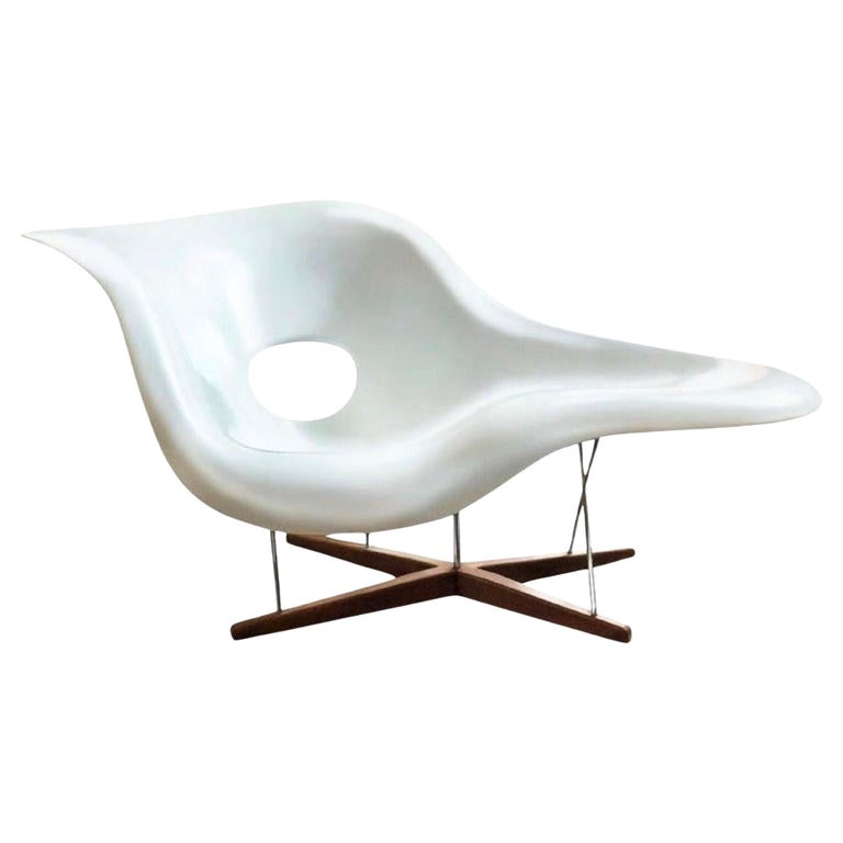 Vintage Eames Vitra La Chaise Chair, Original, Fiberglass First Generation, 1992 For Sale
