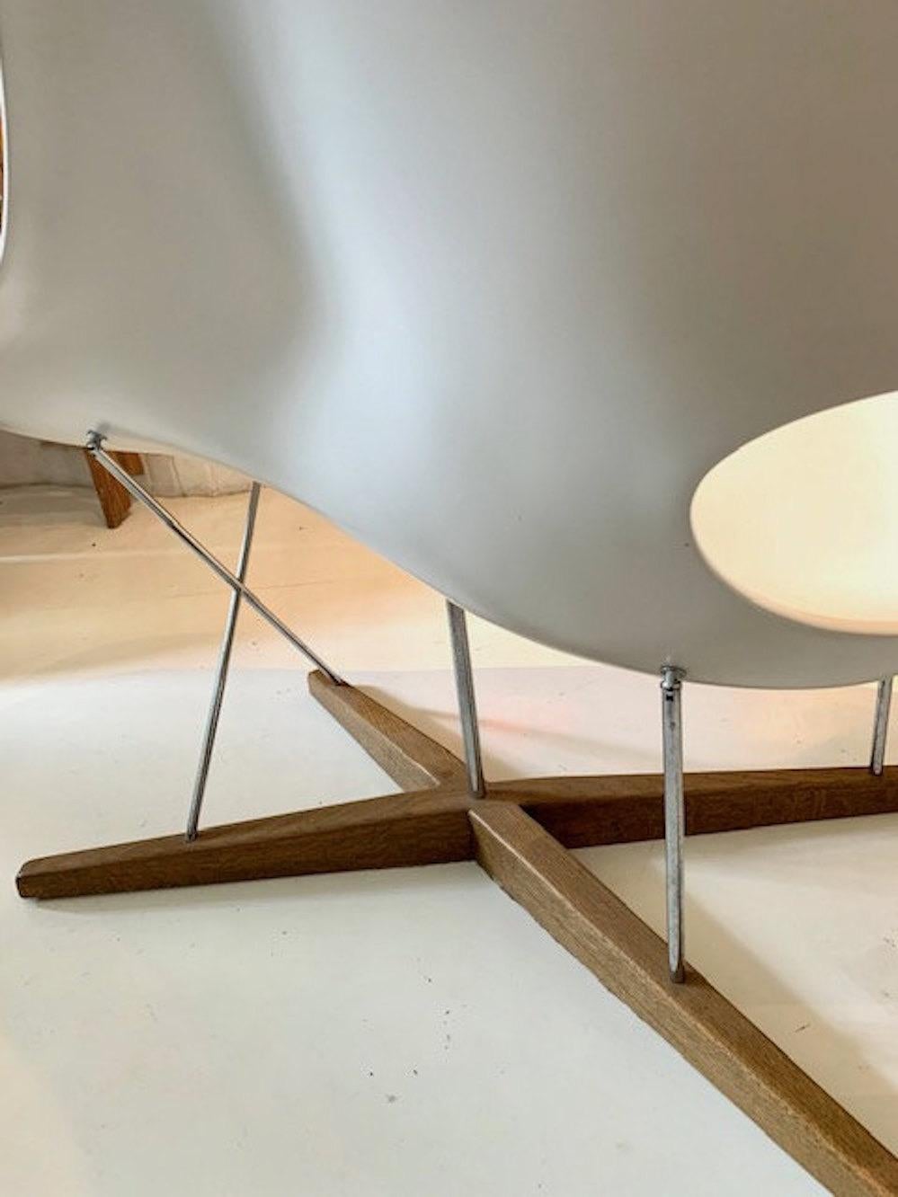 Stainless Steel Vintage Eames Vitra La Chaise Chair, Original, Fiberglass First Generation, 1993