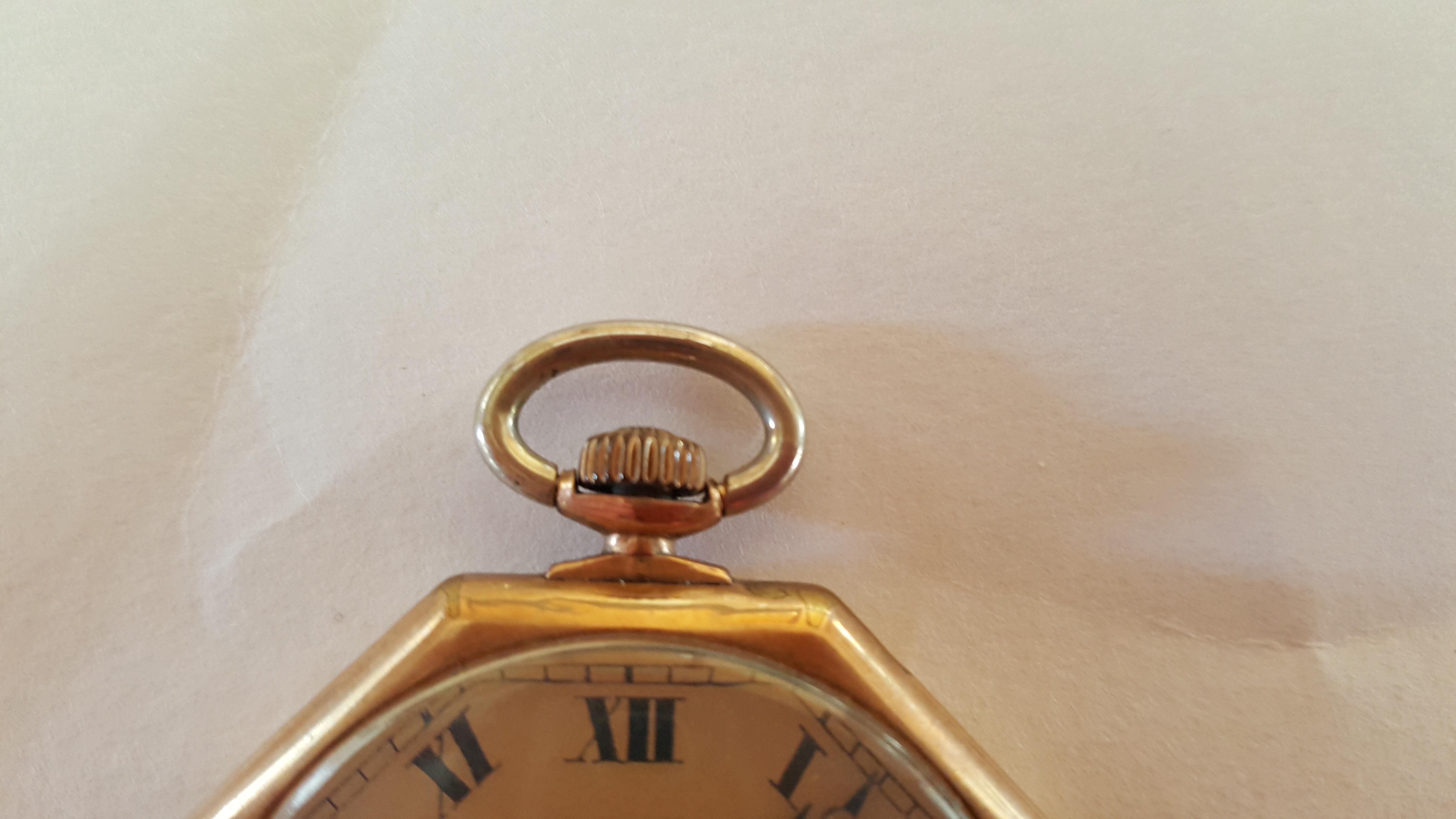 Vintage Early 1900s Gruen Verithin Pocket Watch, Yellow Gold Filled, Working In Good Condition In Rancho Santa Fe, CA